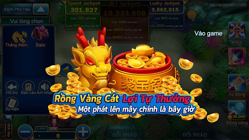 Giao diện game BSP bắn cá với đồ họa 3D sắc nét